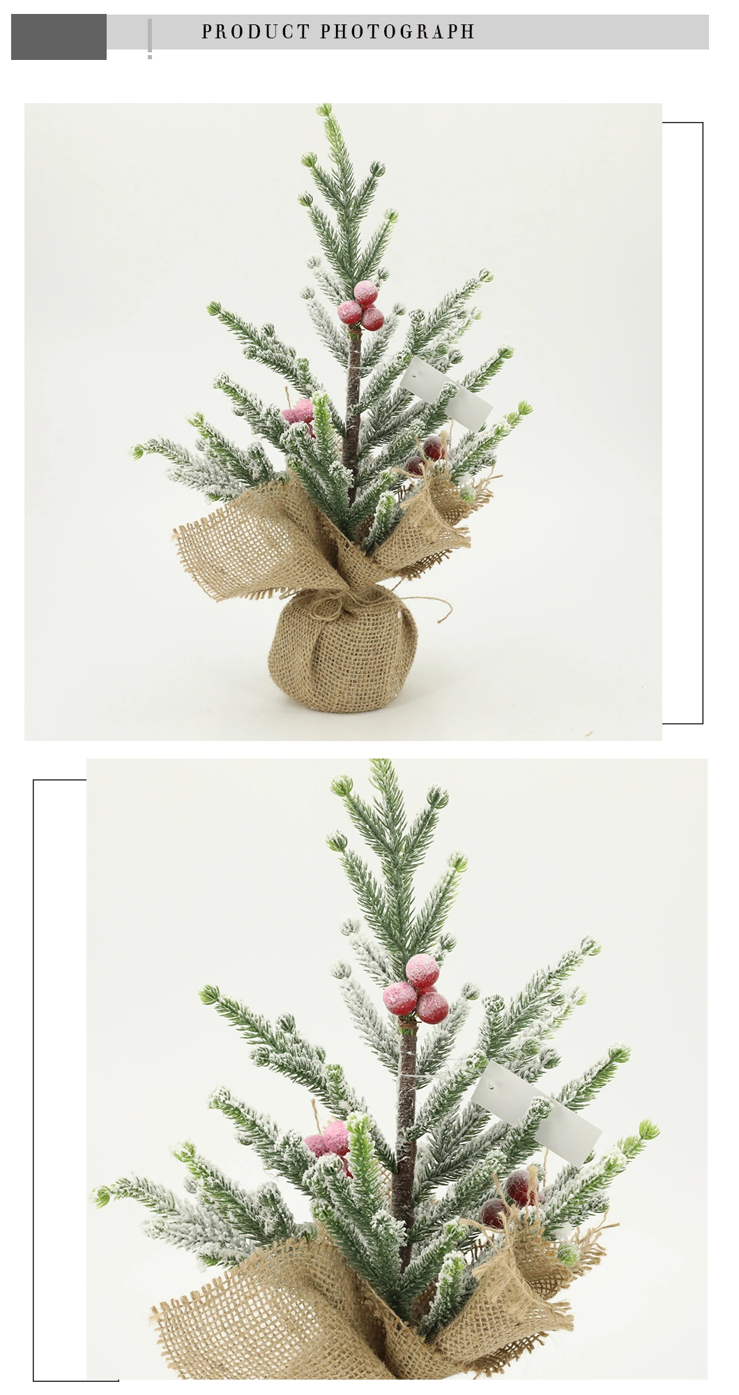 Xmas Tree Jute with Snow Effect Indoor Gifts Decoration Dy34062