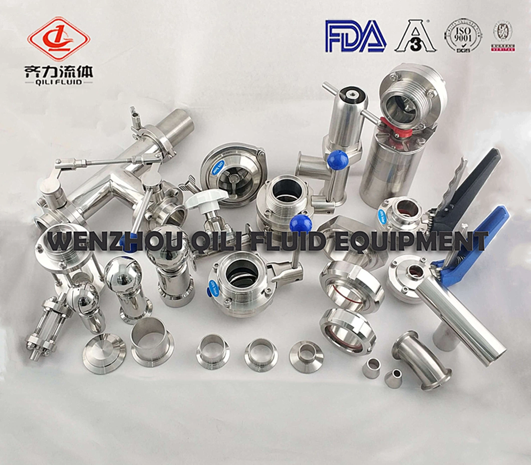SS316L Stainless Steel Three Way Tank Bottom Ball Valve Fully Encapsulated Tri Clamp, Weld, Flange etc Connection
