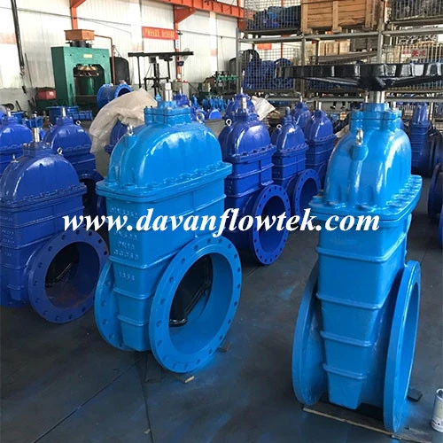 Rubber Wedge DIN F4 Manual Operated Ggg50 Cast Ductile Iron Water Sluice Valve Gate Valve