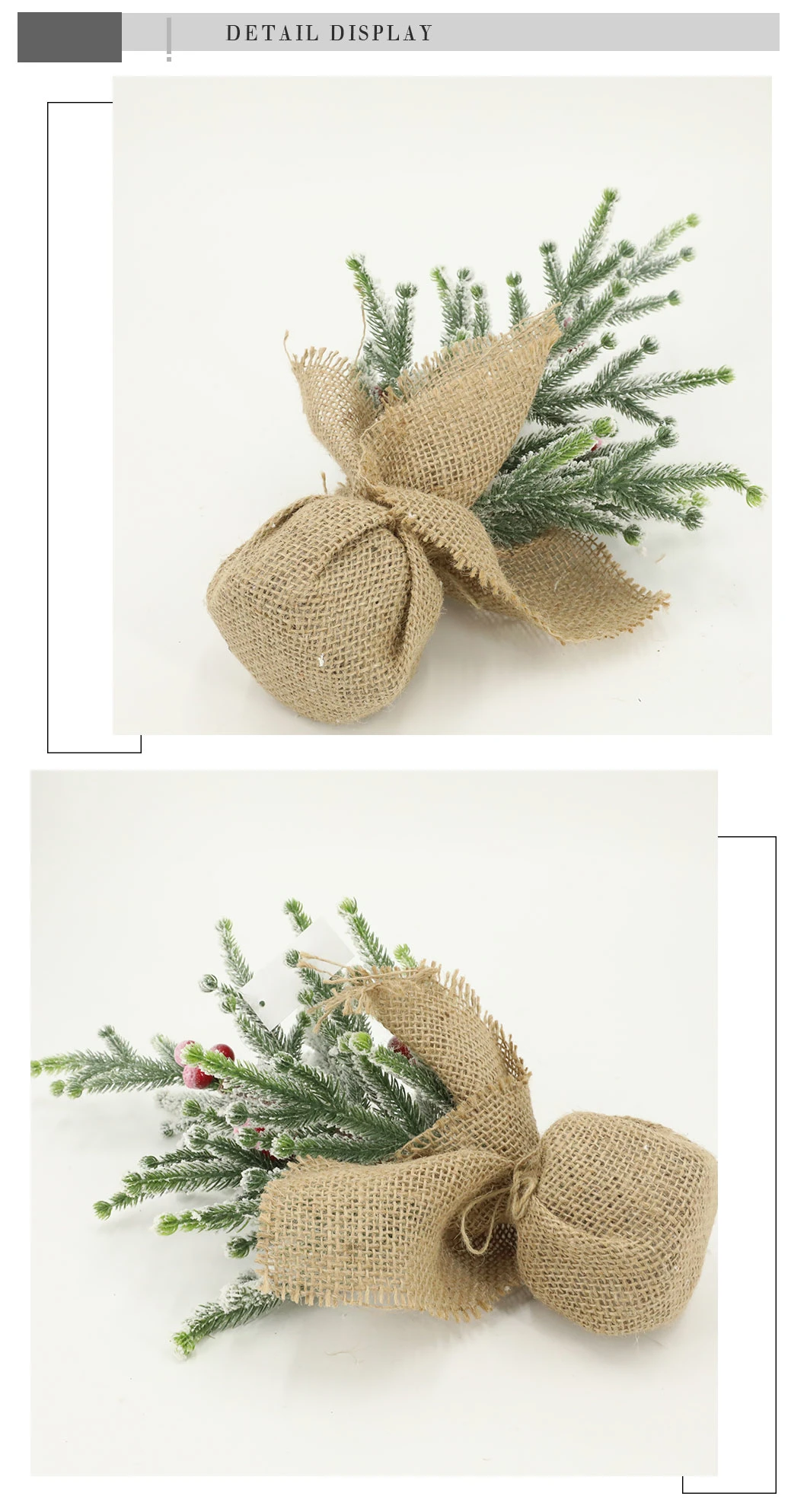 Xmas Tree Jute with Snow Effect Indoor Gifts Decoration Dy34062