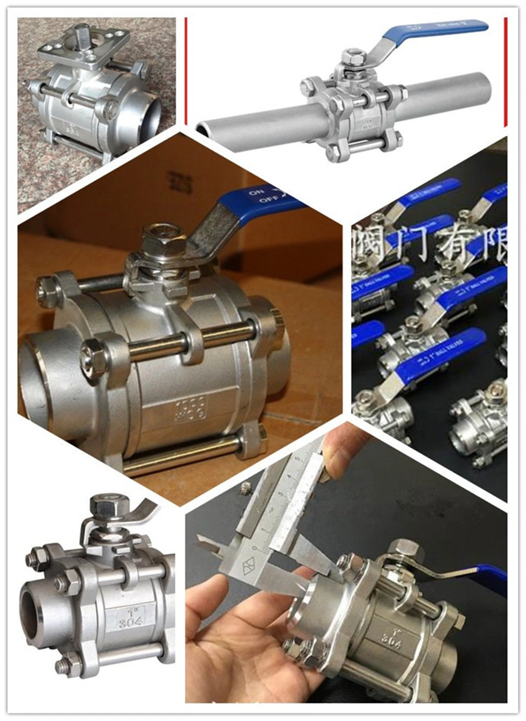 High Mounting Pad 3PC Bsp/BSPT/NPT Ball Valve with Thread Ends