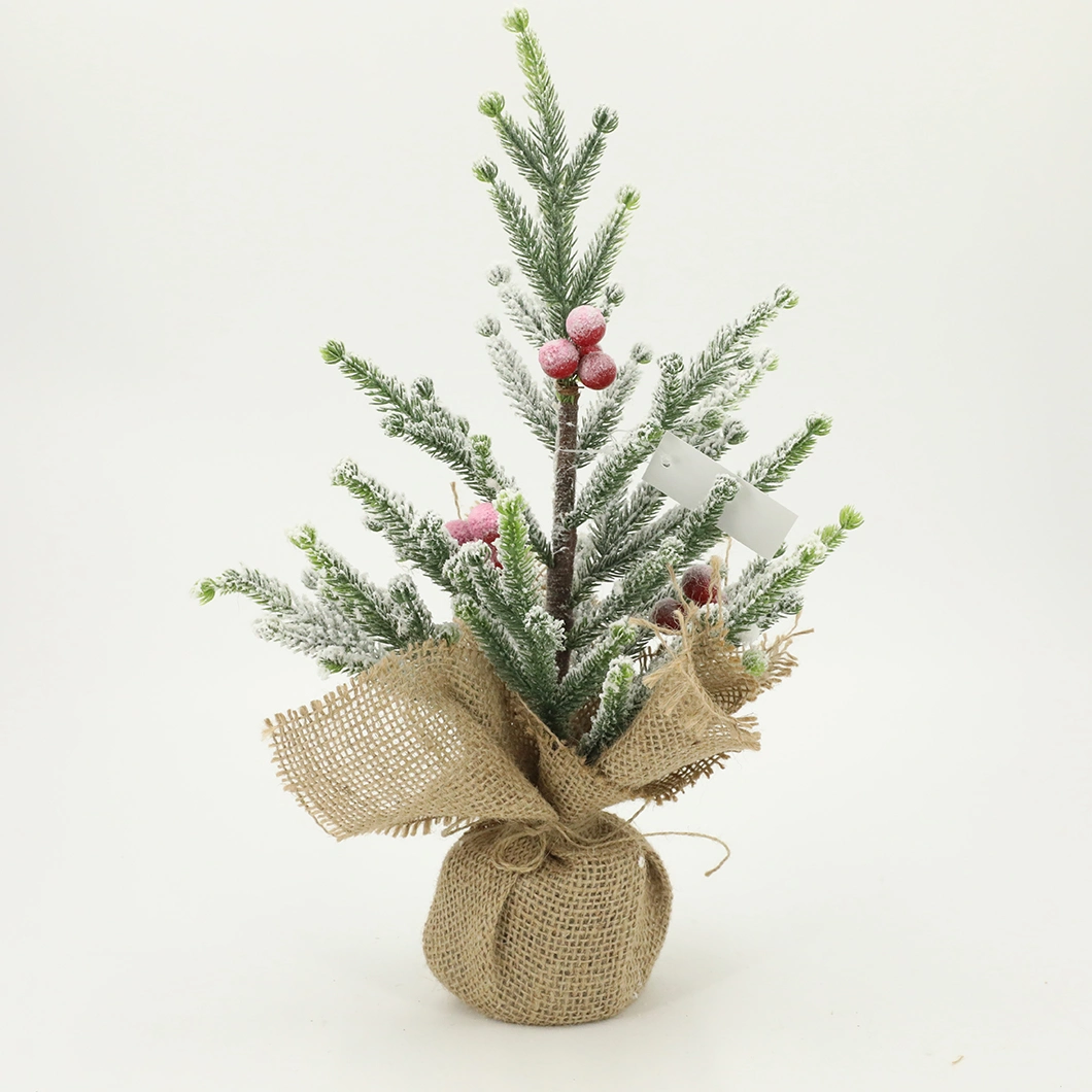 Xmas Tree Jute with Snow Effect Indoor Gifts Decoration Dy34062