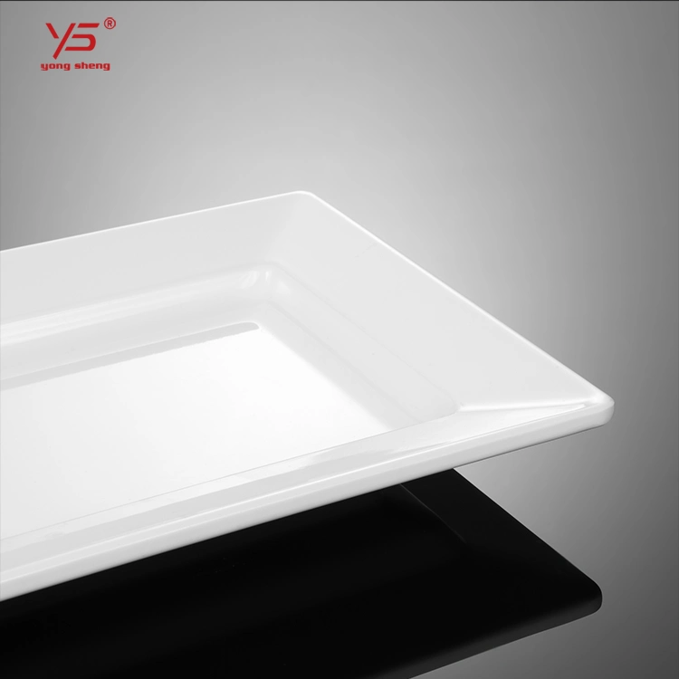 Superior Quality Imitation Crockery Plastic Dinner Plate, Oblong White Plate Melamine Dinnerware