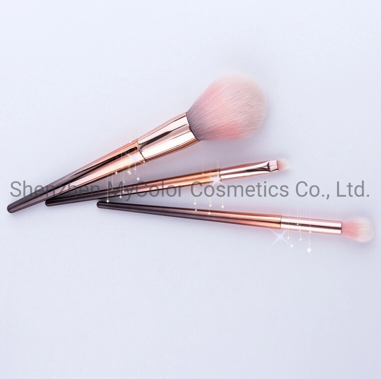8PCS Shinning Electroplate Handle Makeup Brush Set Powder Brush
