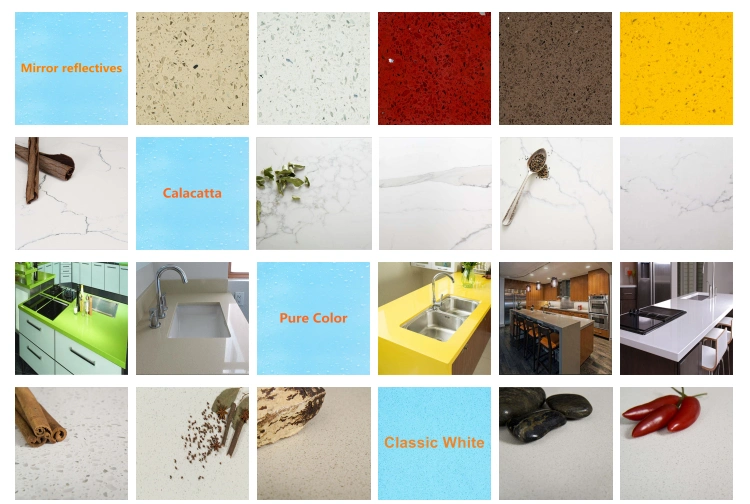 Calacatta White Artificial Marble Material Kitchen Quartz Countertop