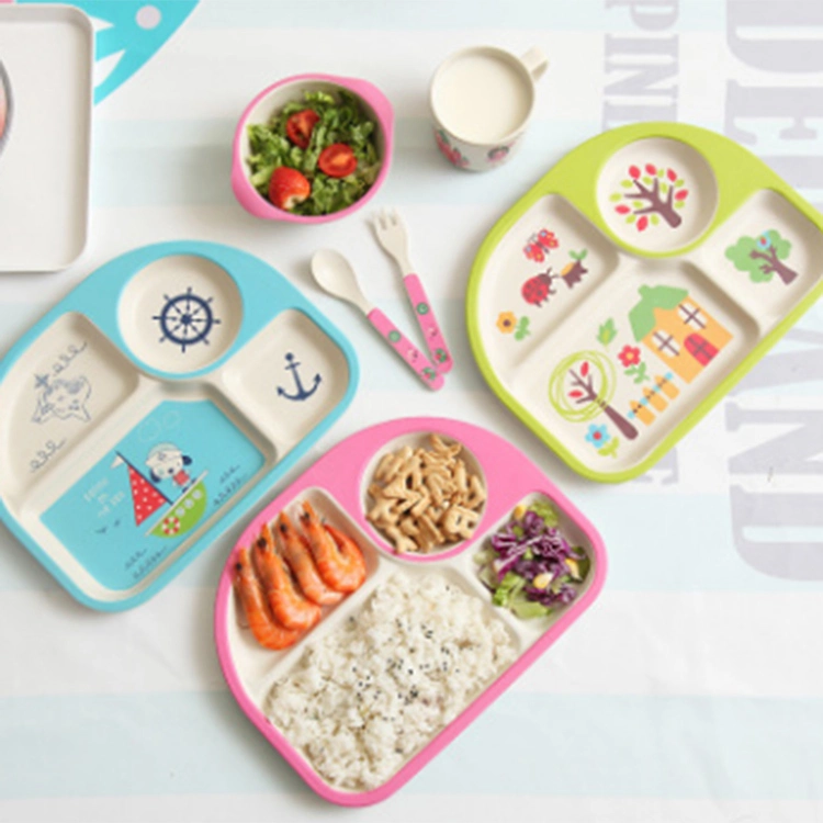 Dinner Tableware Dinner Bowl Fibre Tableware Kids Bamboo Fiber Kids Set Bamboo Fiber Tableware (SHIKECORE)