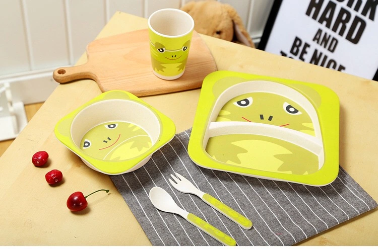 BPA Free Melamine Tableware 5-Section Divided Melamine Kids Children Plate with Printing