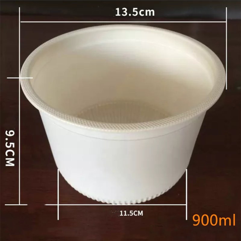 Disposable Corn Starch Degradable Tableware Packing Bucket Export Tableware 900ml Packing Bucket