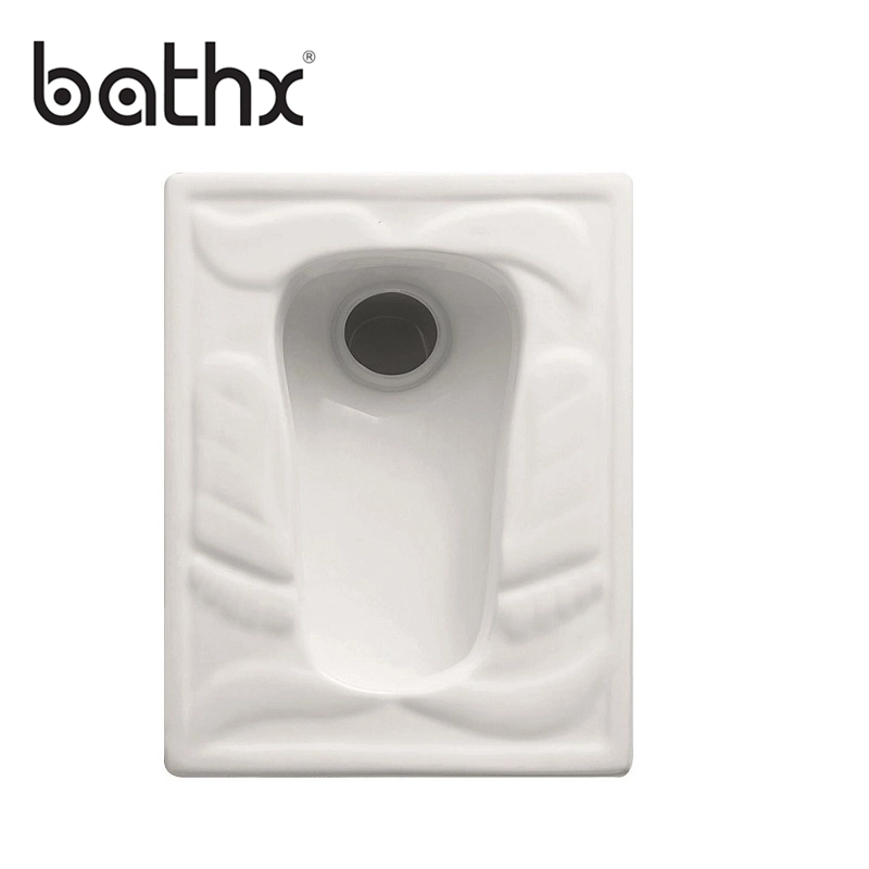 White Color Durable Flush Value High Glaze Technology Squatting Wc Pan (PL-P061)