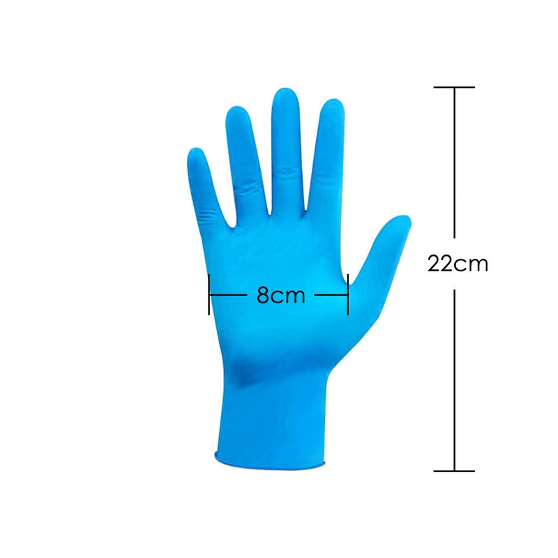 Free Sample Food Grade Powder Free Blue Disposable Nitrile Gloves