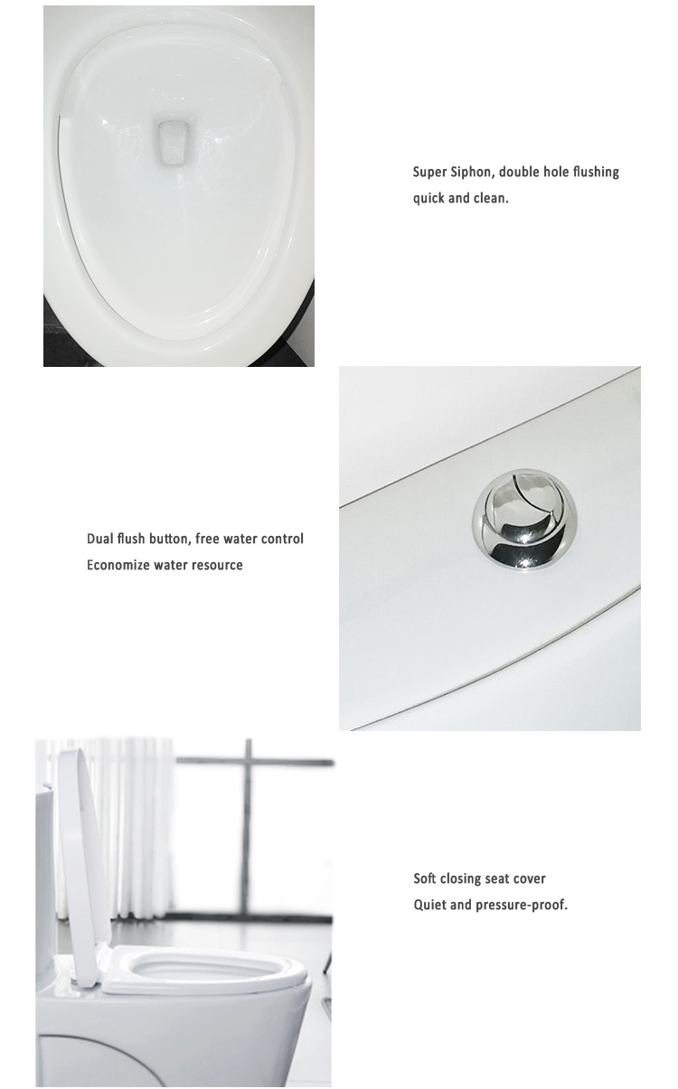 Easy Clean White Glaze Ceramic Saving Water Women Wc Toilet