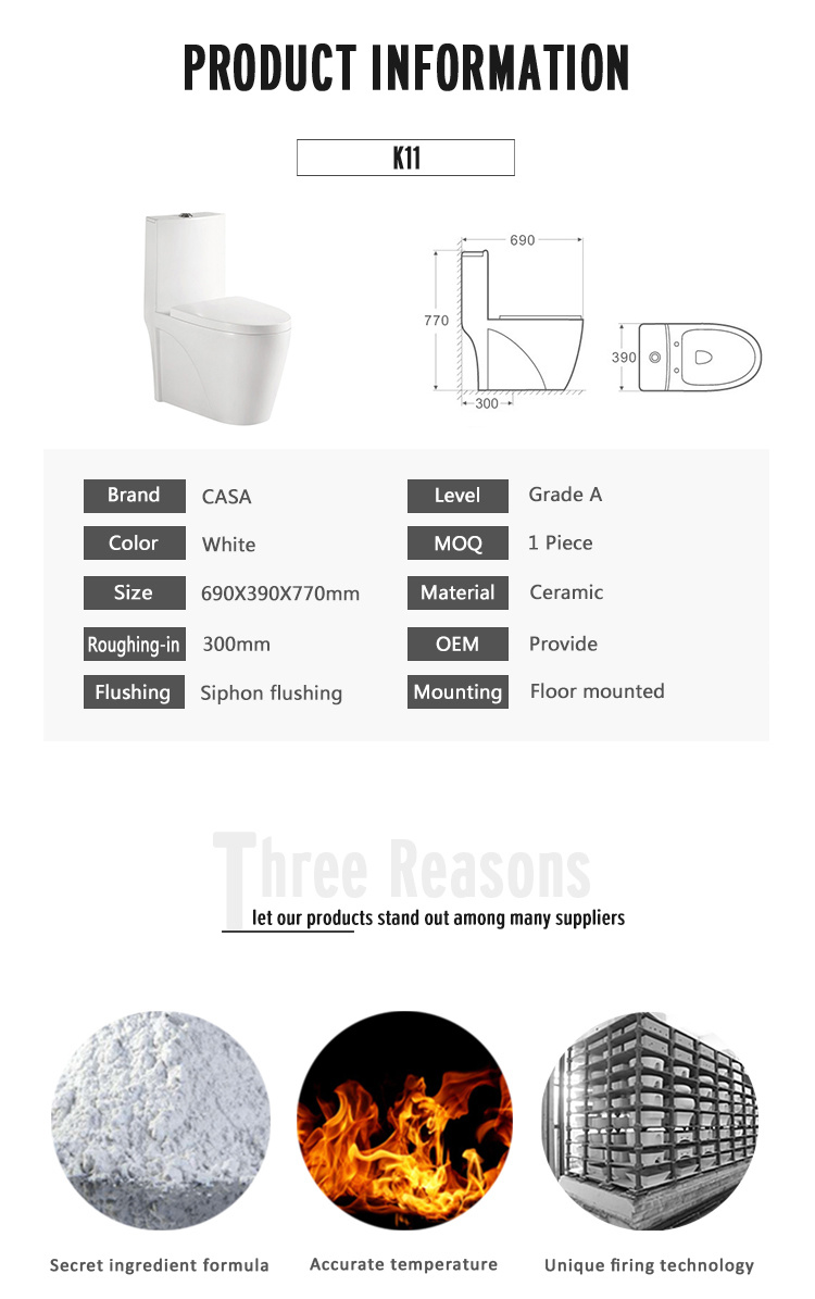 Easy Clean White Glaze Ceramic Saving Water Women Wc Toilet
