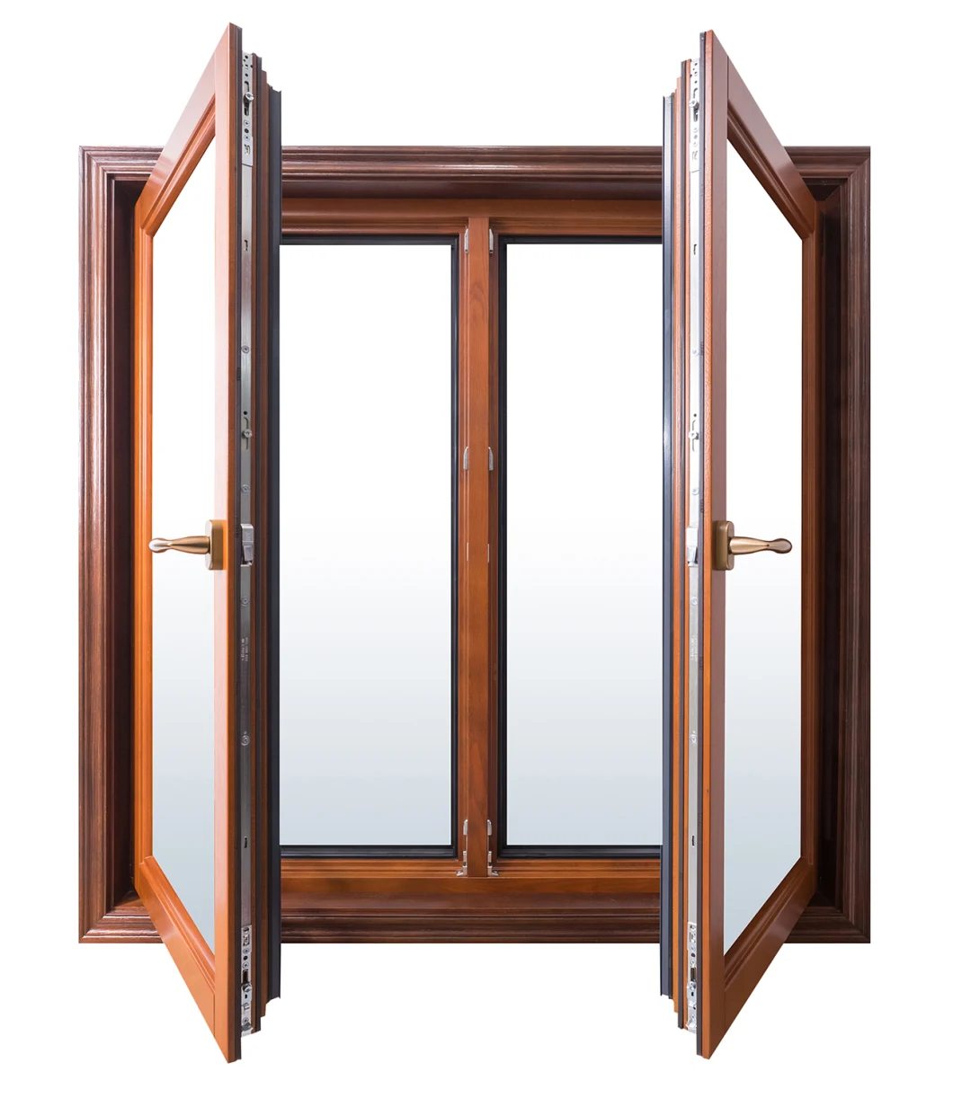 High Quality Wood Aluminum/Aluminium Double Glazing Glass Casement Window
