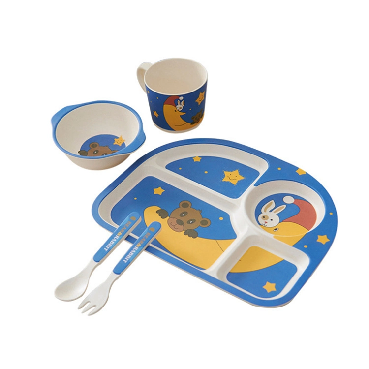 Dinner Tableware Dinner Bowl Fibre Tableware Kids Bamboo Fiber Kids Set Bamboo Fiber Tableware (SHIKECORE)