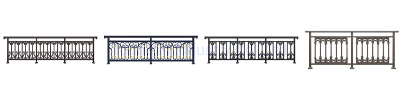 Wrought Aluminium Alloy Balcony Fence Decorative Balcony Guardrail