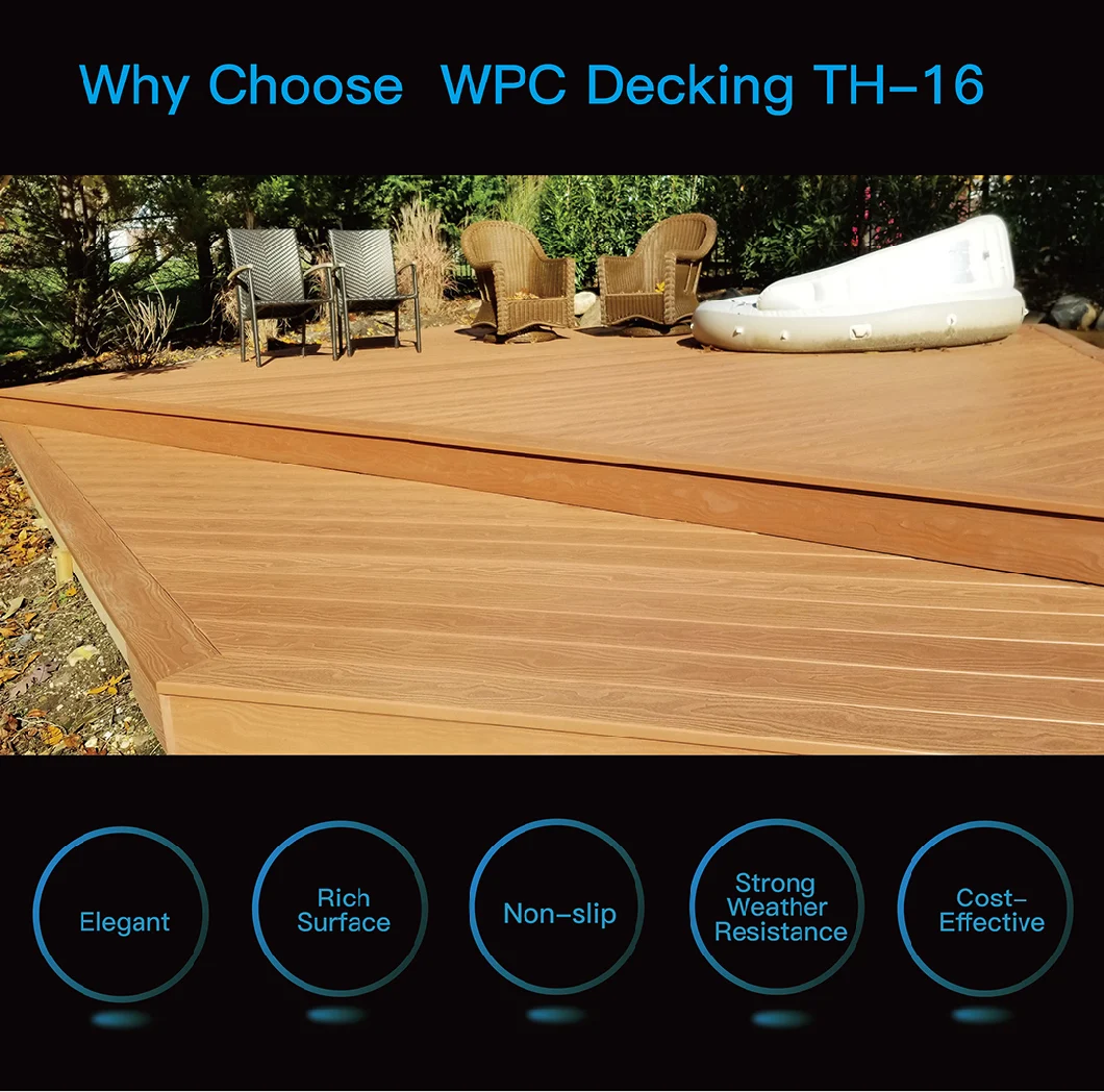 Mold Resistant Wood Plastic Composite WPC Co-Extrusion Decking (TH-16)