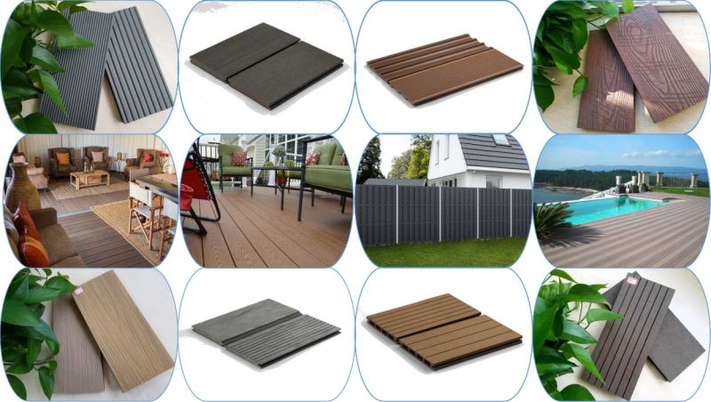 Waterproof Hollow Terrace WPC Decking Tile Usage Wood-Plastic Composite Flooring