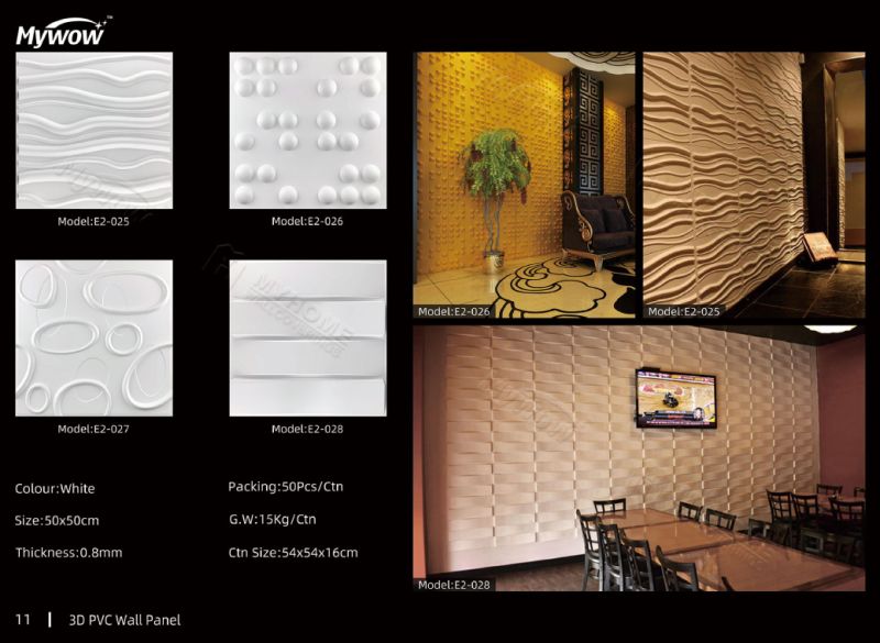 Modern Interior PVC Wall Panel Panel De Pared 3D