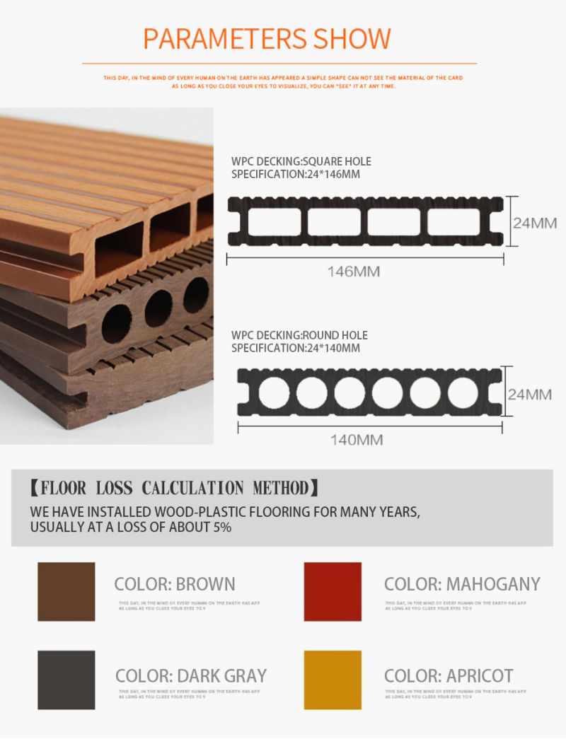 WPC Wood Plastic Composite Flooring Outdoor Waterproof Composite Flooring