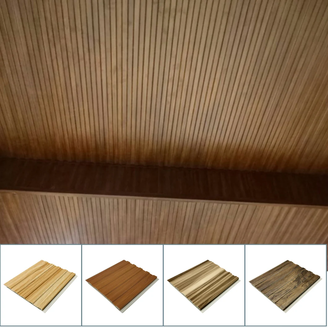 30cm Wide Wooden Finish Decoration PVC False Ceilings Faux Plastic Wall Paneling