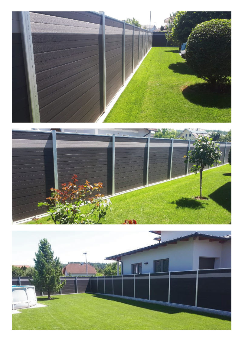 Co-Extrusion WPC Fencing Trellis Garden Fence Panels Aluminum Post Fence