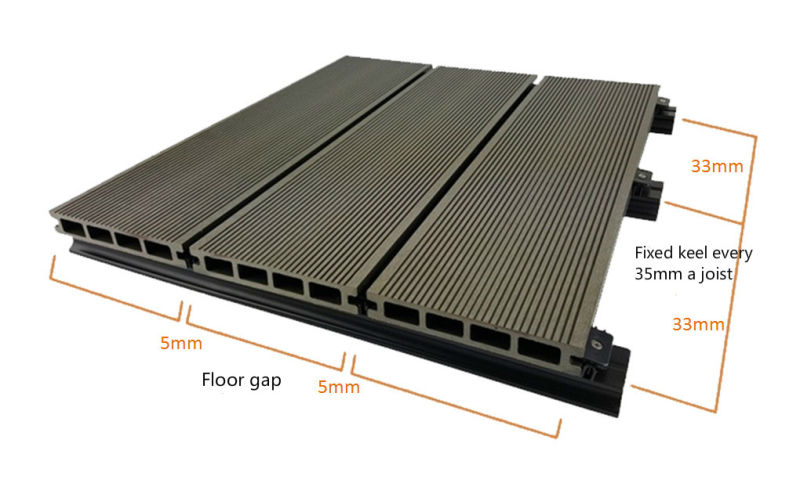 22-145mm Solid Composite WPC Decking for Outdoor Use/Outdoor 25mm Solid WPC Decking Wood Plastic Composite Flooring
