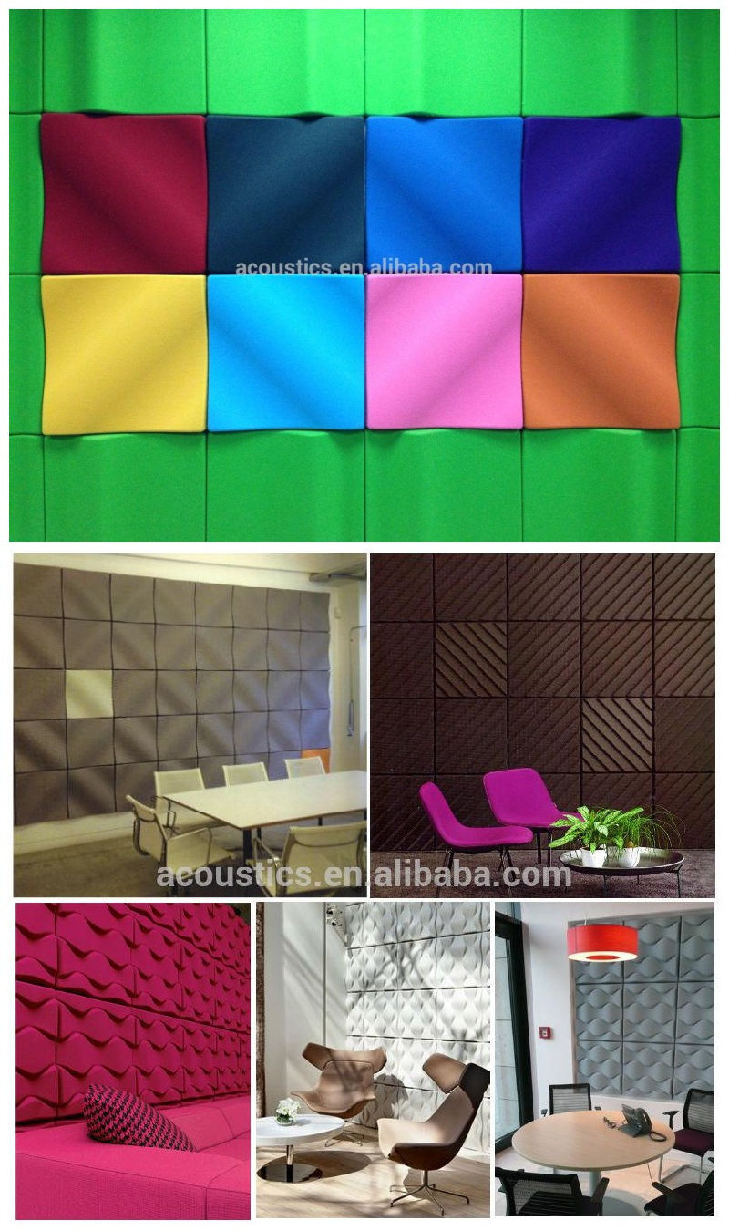 Eco Acoustical Board 3D Polyester Fiber Wall Panel