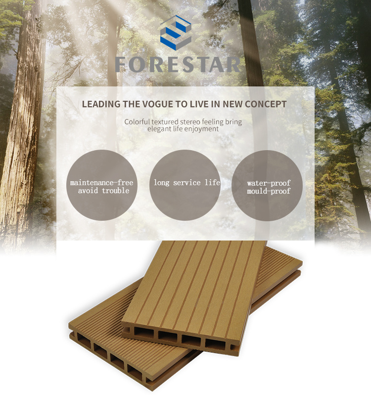 Easily Installed WPC Outdoor Flooring, Wood Plastic Composite Decking Waterproof WPC Decking Low Maintenance