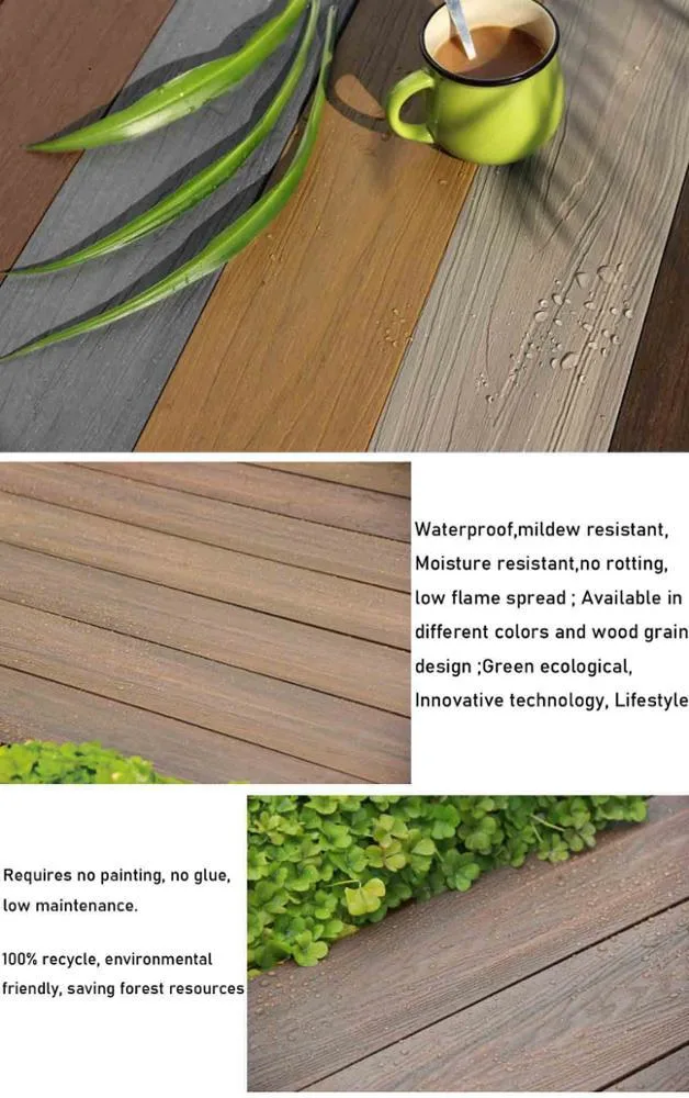 Grey Color WPC Decking Board Wood Plastic Composite Wall Panel Fence