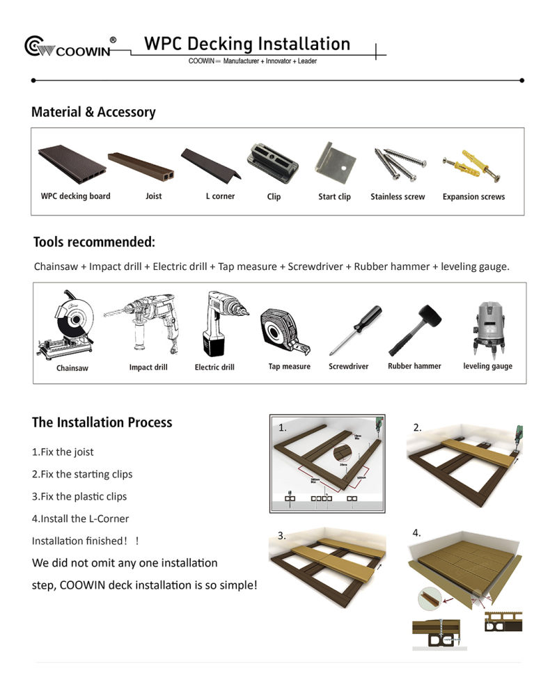 3D Wood Timber Prefab House Building Material WPC Flooring