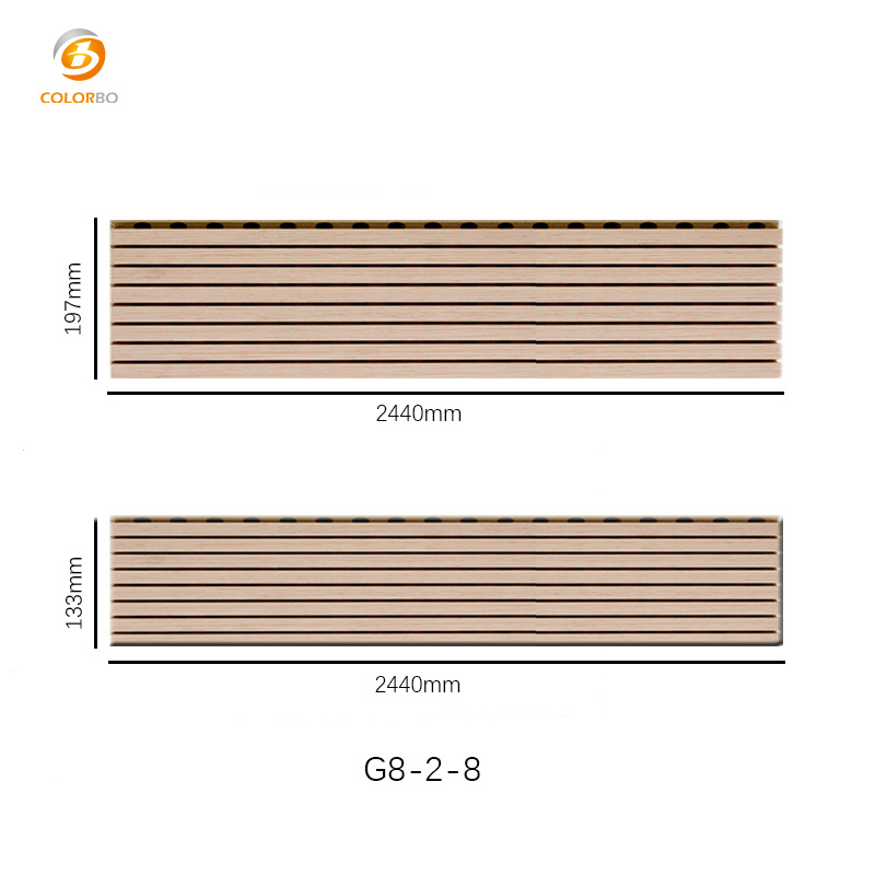 Fireproof Wooden Timber Grooved Perforated Acoustic Panel