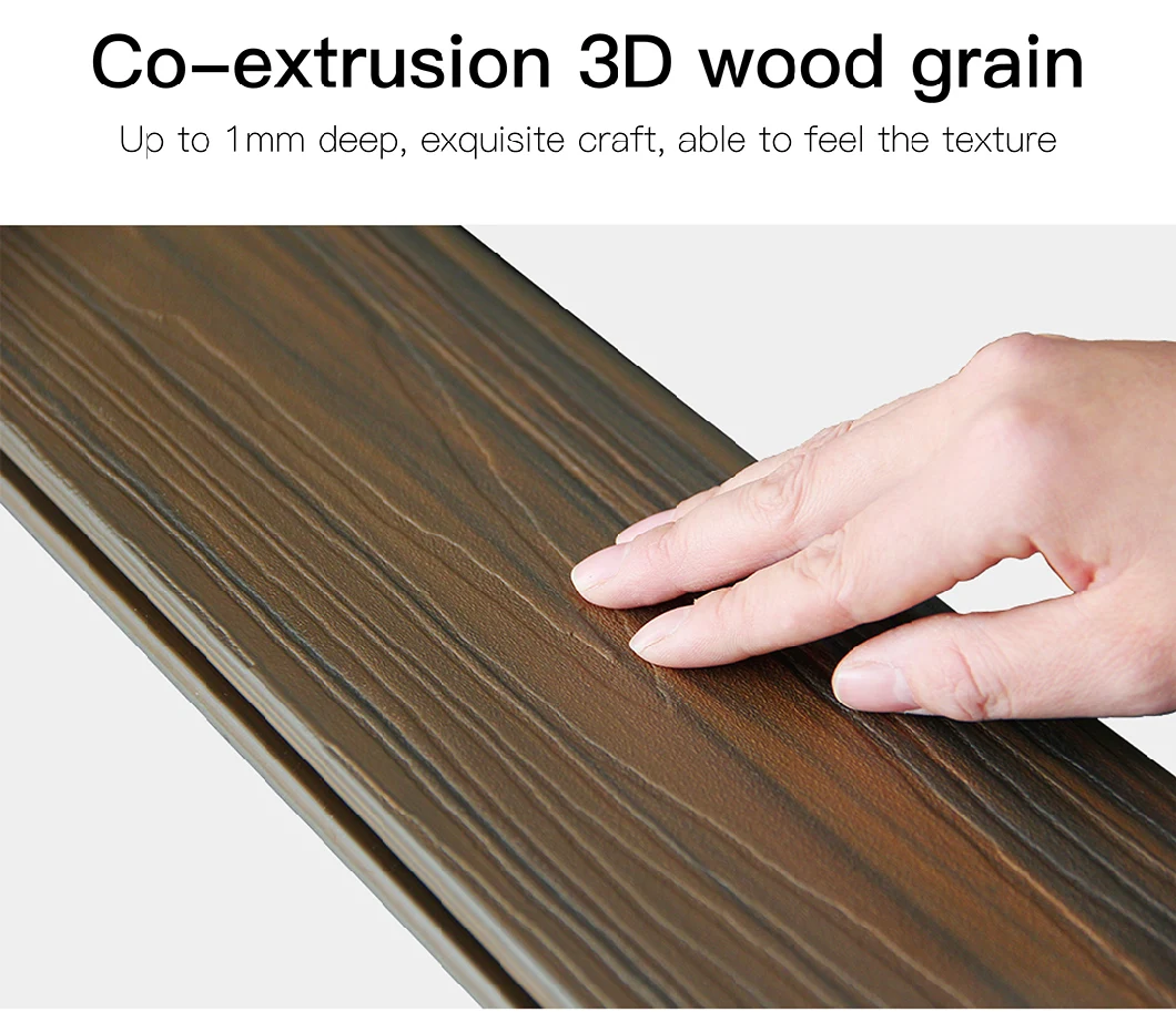Coffee Wood Plastic Composite Outdoor Mix Color Co-Extruded WPC Floor Decking