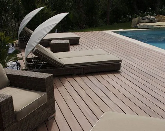 140*23 Coffee Solid WPC Decking for Flooring