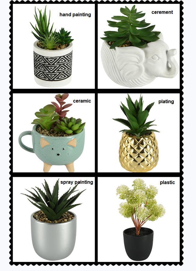 Sell Artificial Succulent Green Plant Decoration with Special Appearance Flowerpots