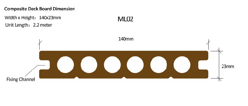 Eco-Friendly WPC Waterproof UV & Insect Resistant Decking for Outdoor Corridor / Garden