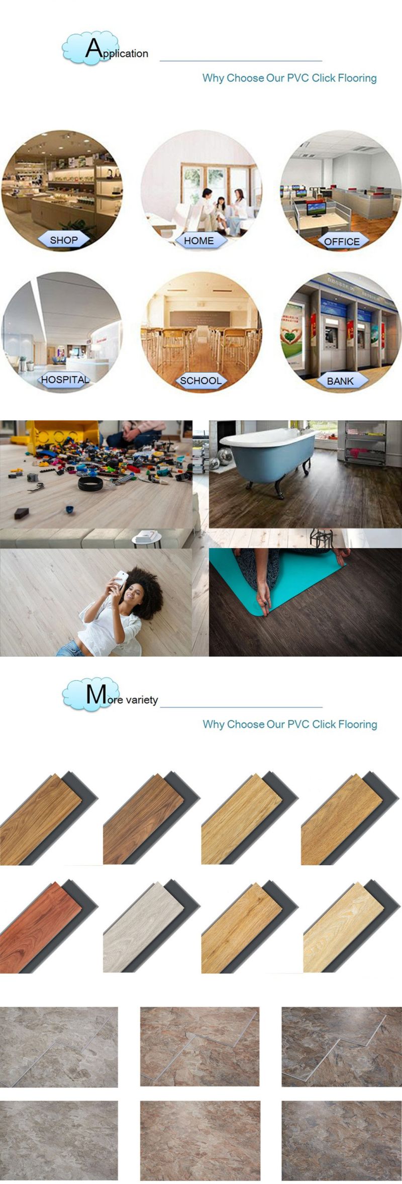 Wooden Style Plastic Spc Flooring