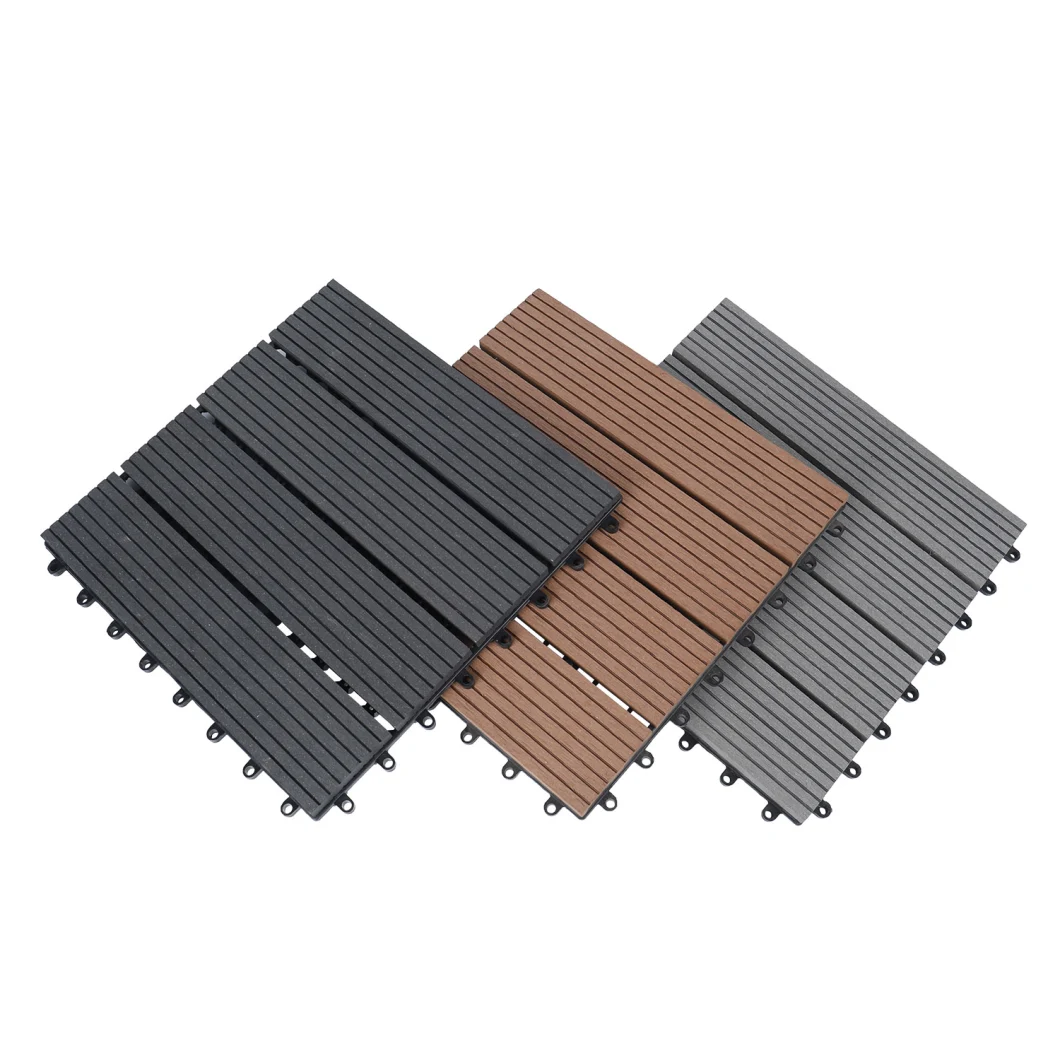 300*300*22 mm Waterproof Interlocking Hollow Terrace WPC Decking Tile Usage Wood-Plastic Composite Flooring Wood Deck Tiles