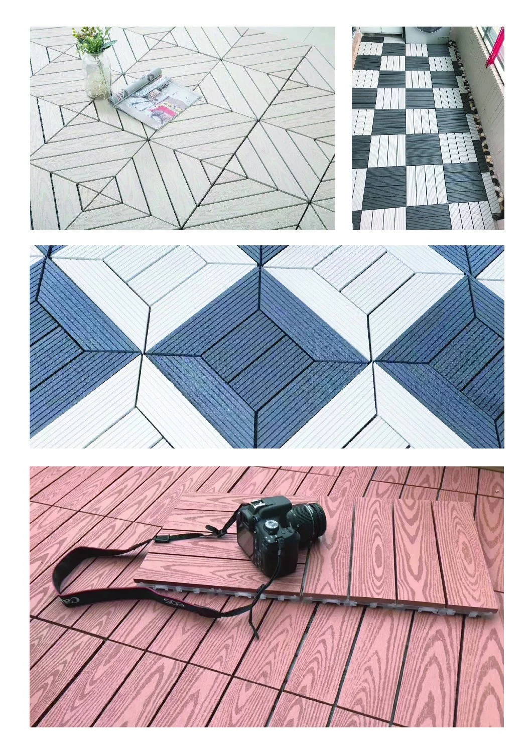 DIY Floor Patio Garden Swimming Pool Balcony Piso Walkway Roof Tiles WPC Board Interlocking Deck Tiles