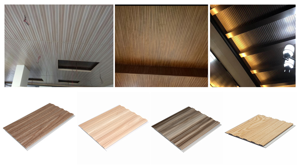 China Factory 8mm Thickness Plafond PVC Tongue and Groove Paneling 3 Plastic Roof Ceiling Lambir Design