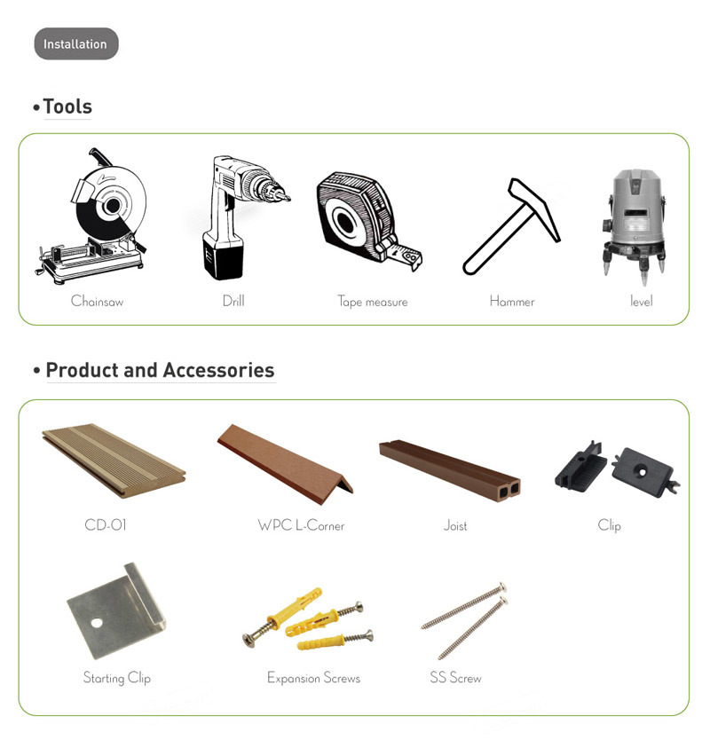 Exterior Terrace Anti-Corrosion Solid Wood Plastic Composite WPC Decking