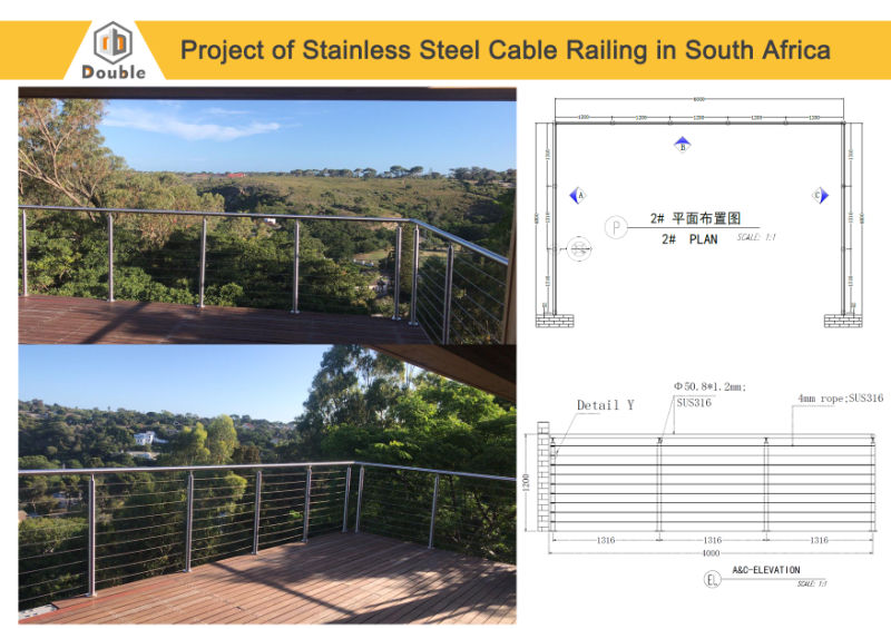 Outdoor Steel Balustrade Cable Railing System From Foshan