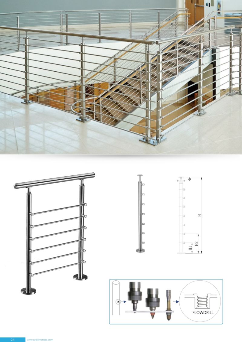 High Quality Factory Stainless Steel Glass Porch Railing for Handrails