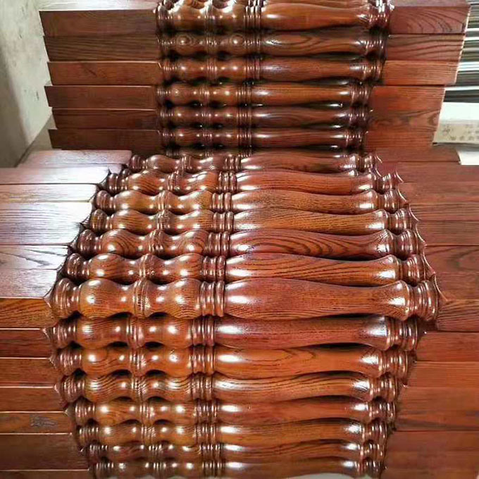 Decorative Stair Railing Baluster Spindles Wood Handrails