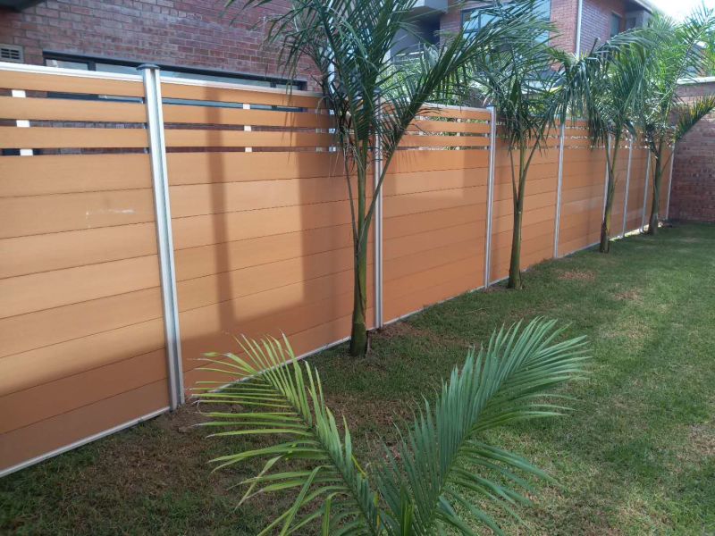Dark Grey Privacy Fence Wood Composite WPC Decorative Garden Fence
