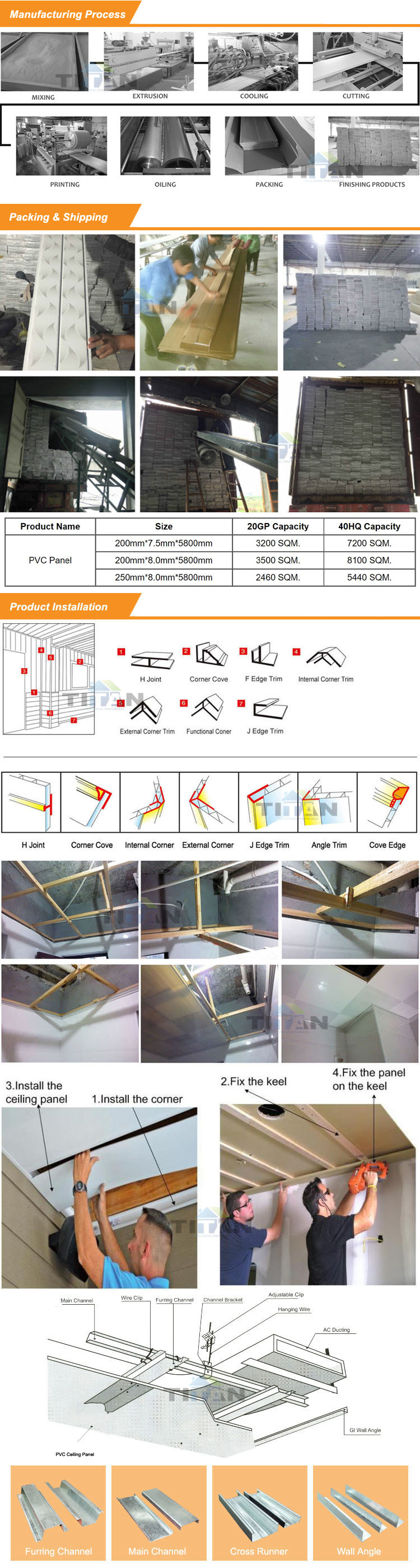 Fitting Wood Color PVC Ceiling Panels Design