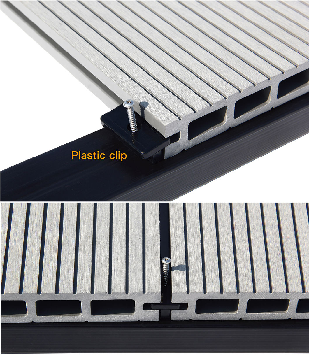 China Outdoor Decorative Wood Decking Hollow Not PVC WPC Wood Plastic Composite Decking