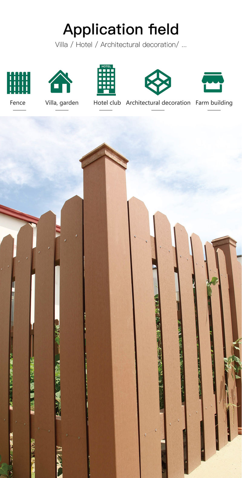 Wood Plastic Composite Garden WPC Fence