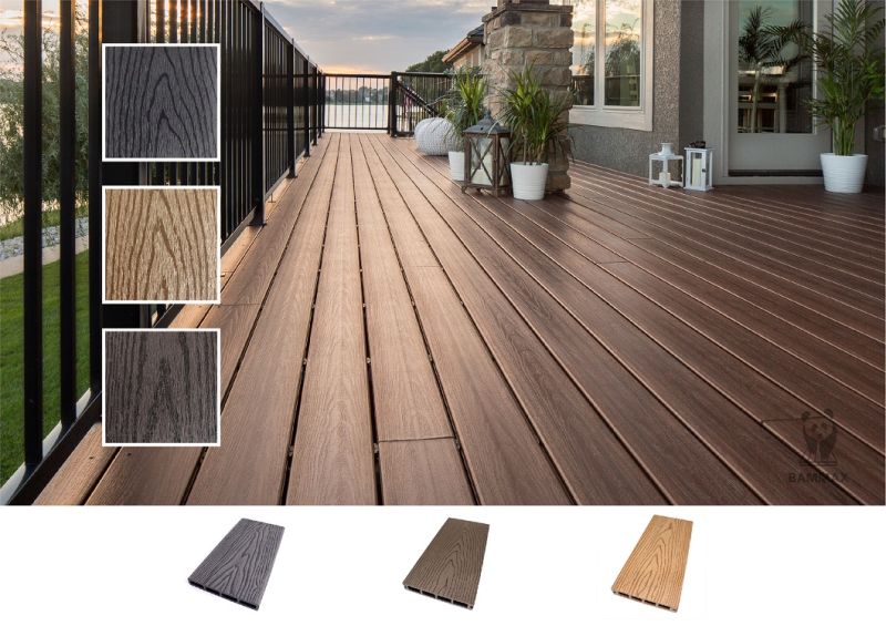 Square Hollow 3D Embossed Waterproof Wood Plastic Composite WPC Outdoor Floor Deck Board