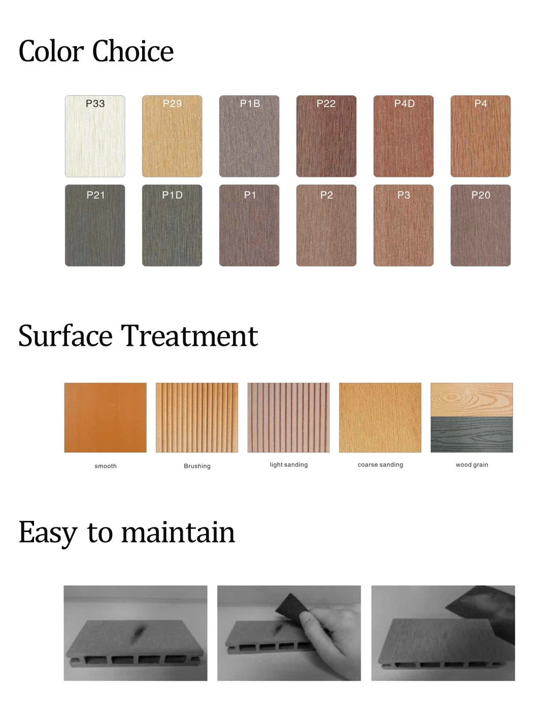 WPC Decking Plastic Wood Decking Wood Plastic Composite Decking Outdoor Flooring for Swimming Pool (LHMA 078)