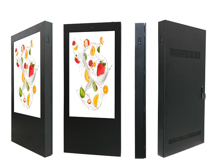 65 Inch Air-Cooled Vertical Screen Floor Outdoor Advertising Machine-1 Android Touch Wall LCD Ad LED Digital Signage Screen Ad Player Capacitive Touch